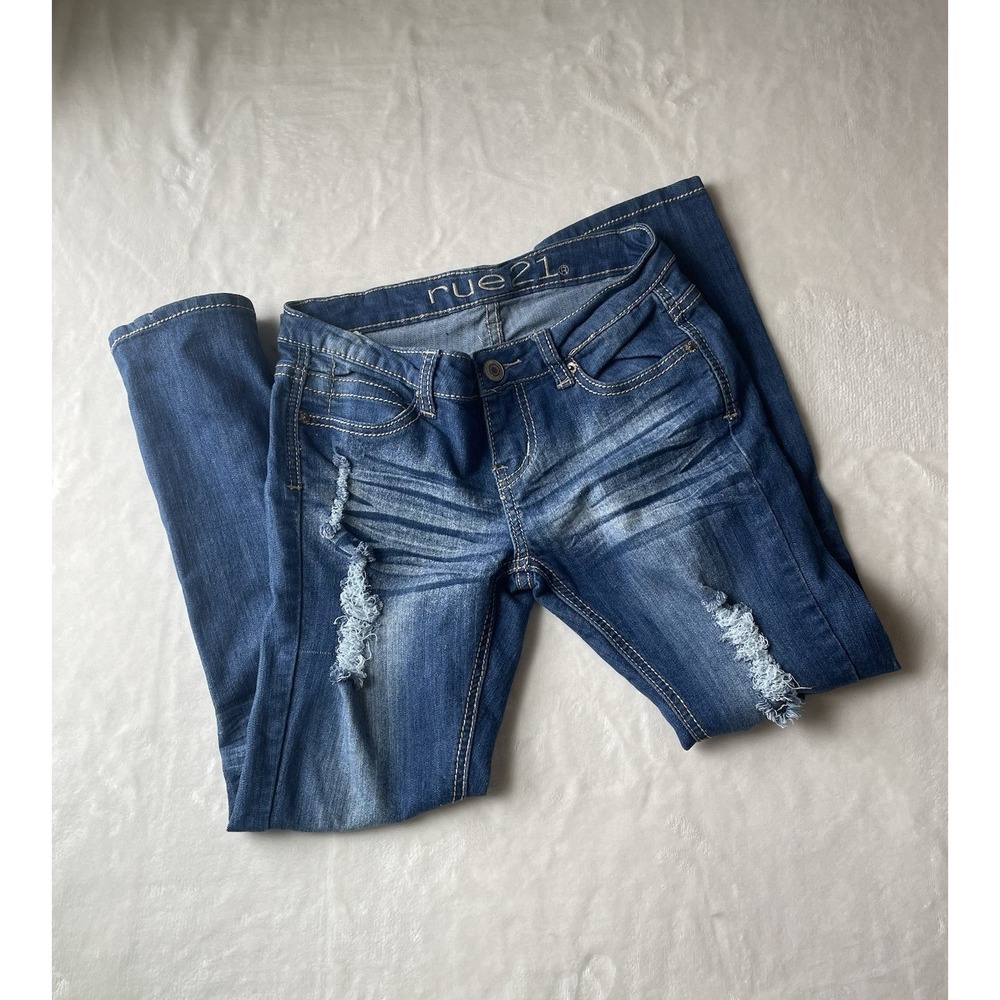 Rt 21 Girls Size 1/2‎ Ripped Distressed Blue Jeans Boot Cut